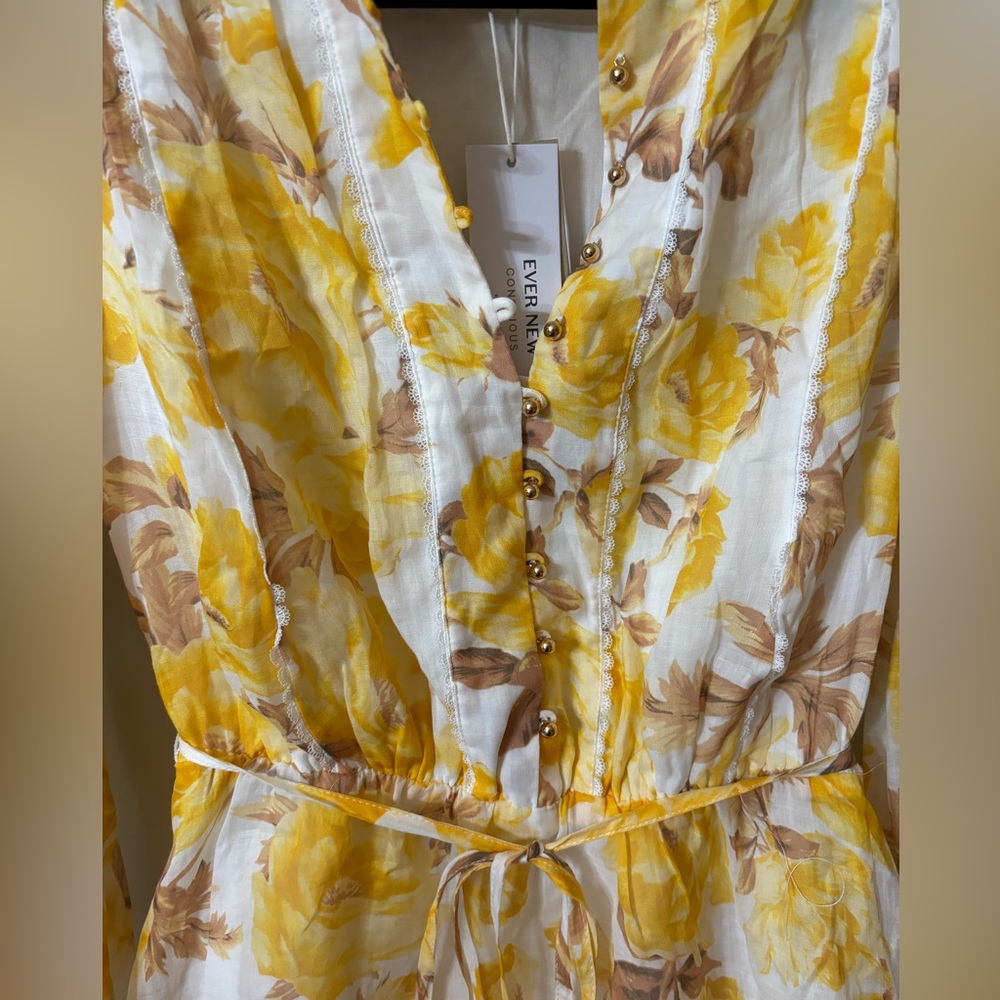 Ever New Valencia Lace Trim & Linen Mini Dress - Picture 5 of 9